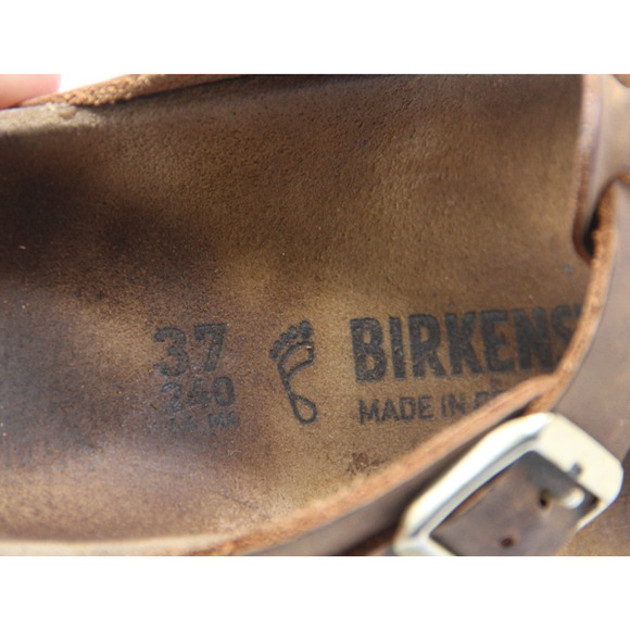 Birkenstock Gizeh Braided Sandals Women's Size EU 37 US 6-6.5 Cognac Brown Thong - Picture 8 of 8